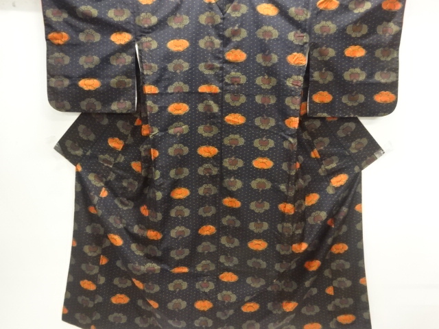 JAPANESE KIMONO / TOKAMACHI TSUMUGI / WOVEN FLOWER